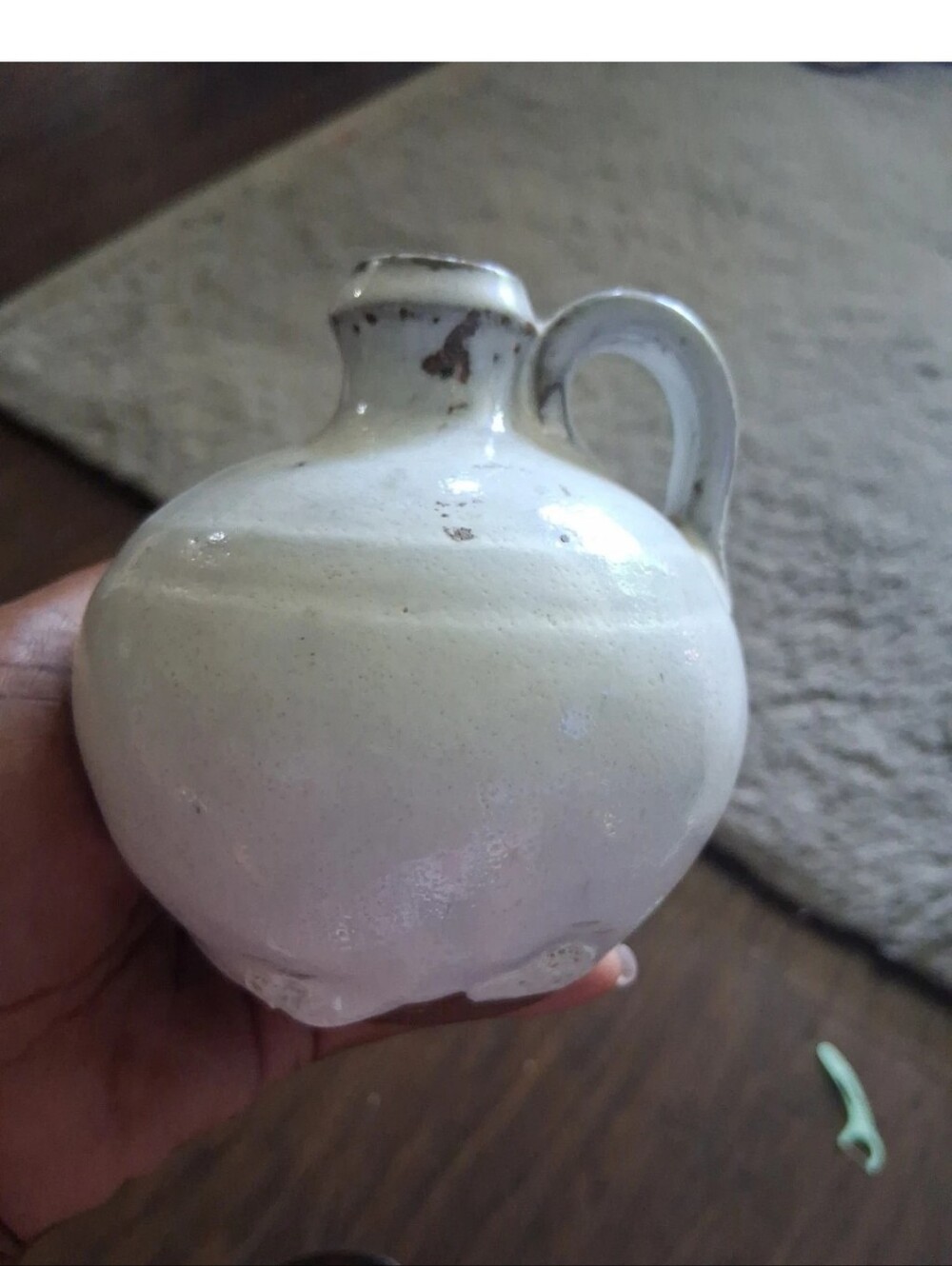 JUGTOWN WARE ART POTTERY JUG w/cream To Brown Glaze SEAGROVE NC,